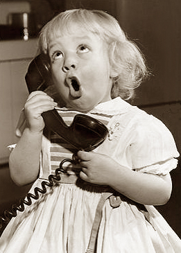 Picture of little girl on phone